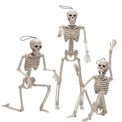 Movable Posable Joints for Halloween Party Prop Accessories 16in Halloween Hanging Skeletons Full Body Stretchy Realistic Human Plastic Bones