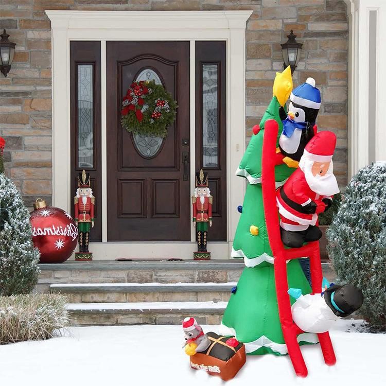 Inflatable Snowmon Chase Santa Claus Penguin Inflatable Christmas Tree