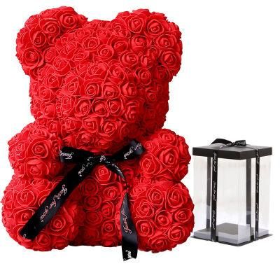 Rose Teddy Bear Valentines Day Mother&prime;s Day Gifts for Girlfriend Women Wife Aniversity Decorations Birthdays Bridal Shower (Red)