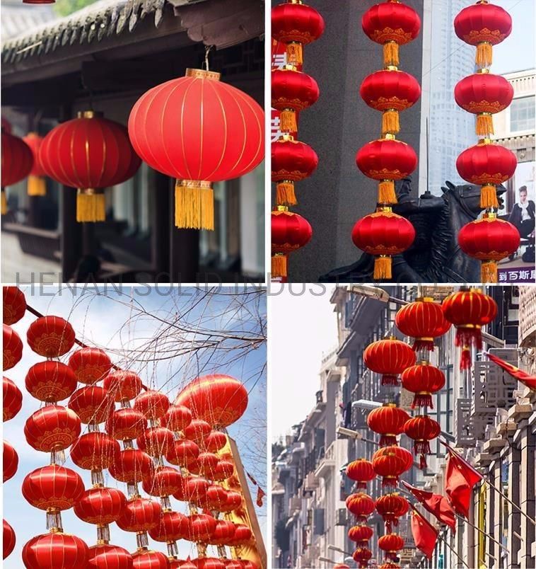 New Year Housewarming Outdoor Waterproof Prevent Bask in Front of Door Adornment Silk Cloth Big Red Lantern