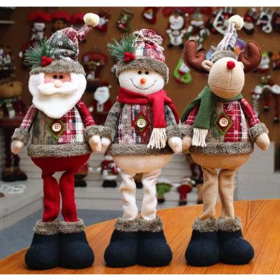 Santa Claus Navidad Stuffed Christmas Plush Reindeer Snowwan Big Standing Christmas Santa Claus Doll