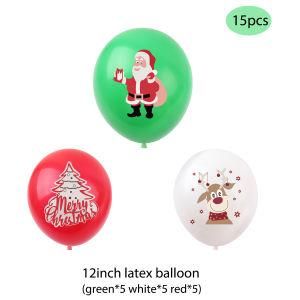 15PCS Santa Claus Elk Pine Tree Pattern 12&quot; Latex Balloon Christmas Holiday Decorations