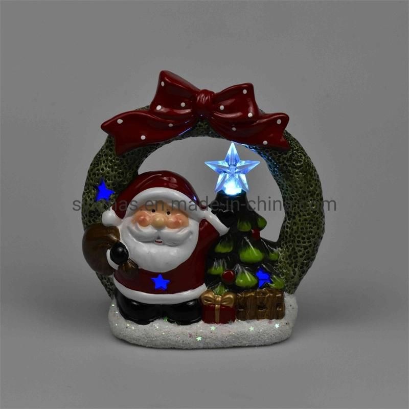 New Design Wreath Design Ceramic Christmas Home Decoration Santa