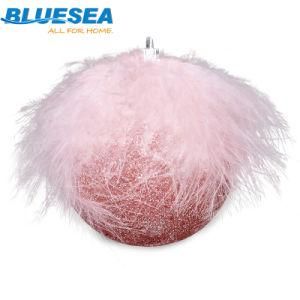 8cm Christmas Tree Decoration Feather Shaped Foam Ball Christmas Ball 3PCS