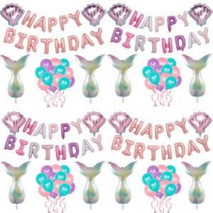 Gradient Fishtail Party Theme Balloons Room Decoration Aluminum Film Balloons