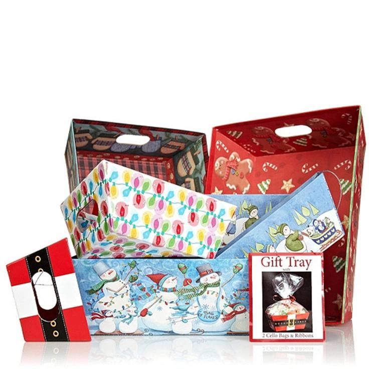 Merry Christmas Corrugated Board Hampers Tray Box Set Gift Present Boxes