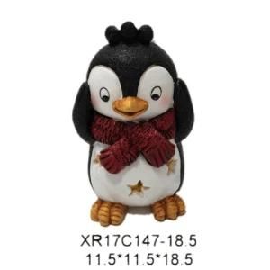 Quanzhou Factory Sales Polyresin Craft Christmas Resin Penguin with LED Light