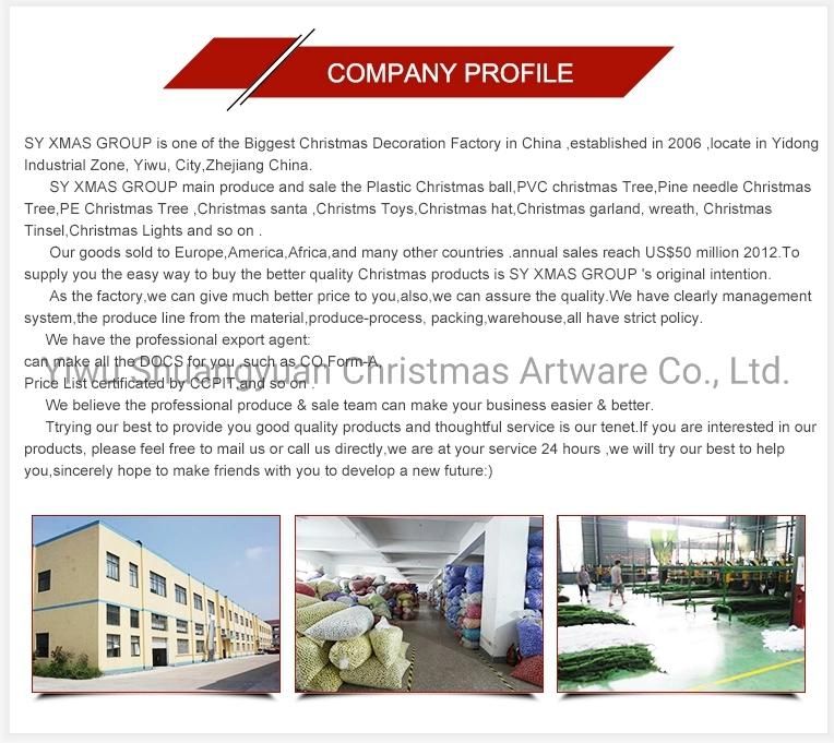 Yiwu Shuangyuan Christmas PE+Fabric Material White Color Christmas Santa Claus Tree