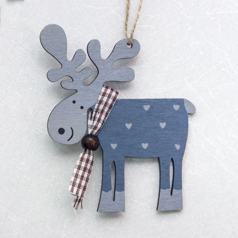 China Wholesale Cheap Christmas Home Decor Wooden Elk Decoration