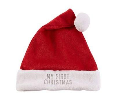 Wholesale Soft High Quality Comfortable Plush Custom Text Design Funny Christmas Santa Hat