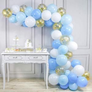 12 Inch Balloon Arch Gold Sequin Balloon Blue Latex Balloons