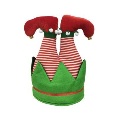 Custom Bucket Design Decoration Felt Green Christmas Elf Hat for Adults