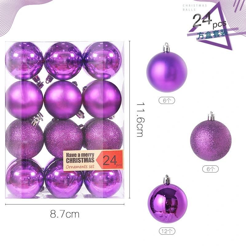 Christmas New Electroplating Plastic Ball 3cm Christmas Tree Pendant Christmas Ball Champagne Ornaments Set