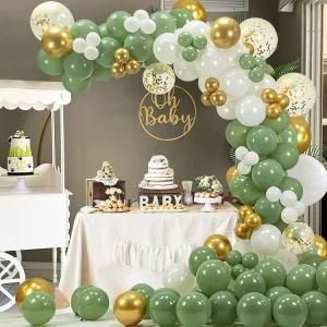 Retro Green Balloon Chain Avocado Green Birthday Balloon Garland Wedding Arch
