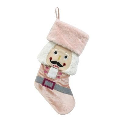 European Pink Design Gift Decoration Stocking Custom Christmas Sock