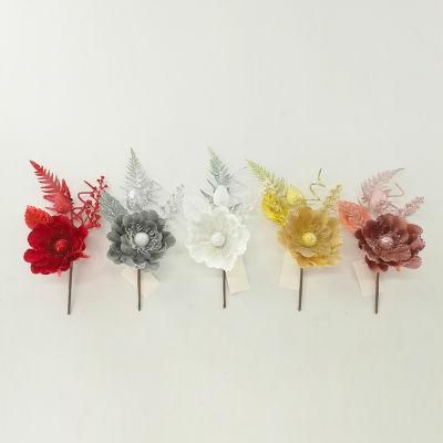 Powder Leaf Branch Flower Arrangement for Christmas Party Decoration