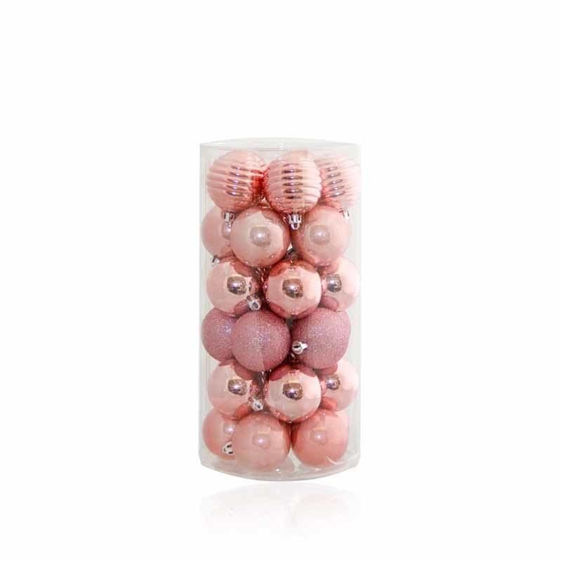 Balls Glass Blue Bath Shiny Baby Pink Shatterproof Plastic Ornaments Indent Reflector Bauble Transparent as Christmas Ball