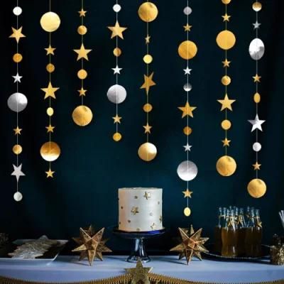 Paper Circle String Hanging Home Decoration Accessories Wedding Stage Garland