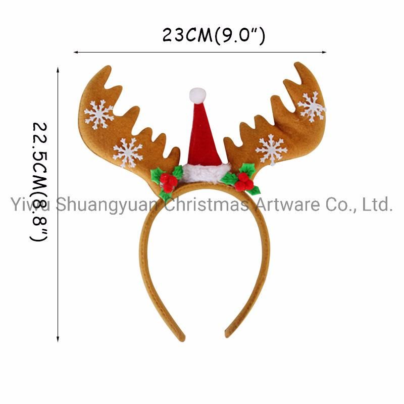 Reindeer Antler Hair Hoop Christmas Kids Headband Headwear for Children Christmas Costume Party