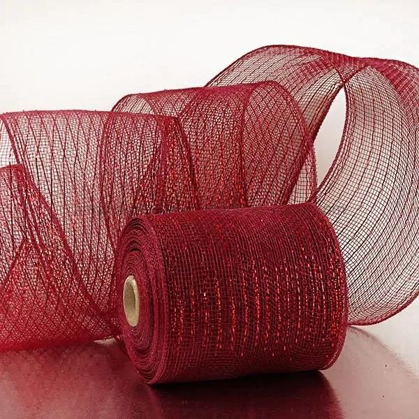 Metallic Thread 6′′ Deco Mesh Ribbons for Gift Packaging