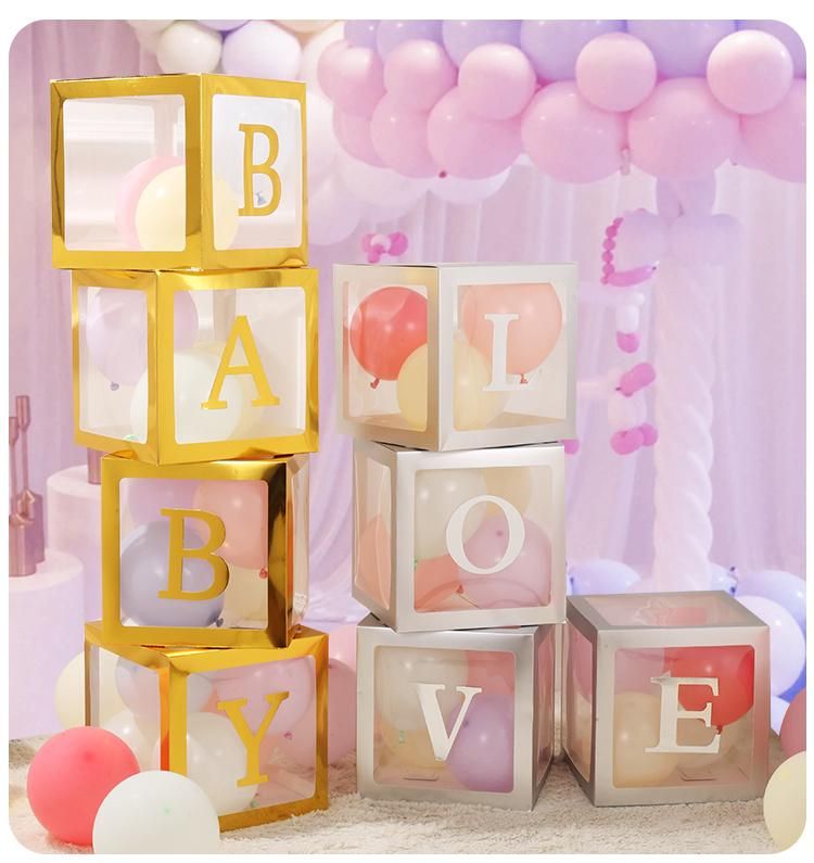 New Design Baby Shower Balloon Box DIY a-Z Letter Box for Surprise Gifts
