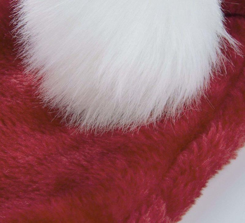 Wholesale Christmas Good Quality Comfort Soft Double Liner Plush Red Velvet Santa Claus Hat