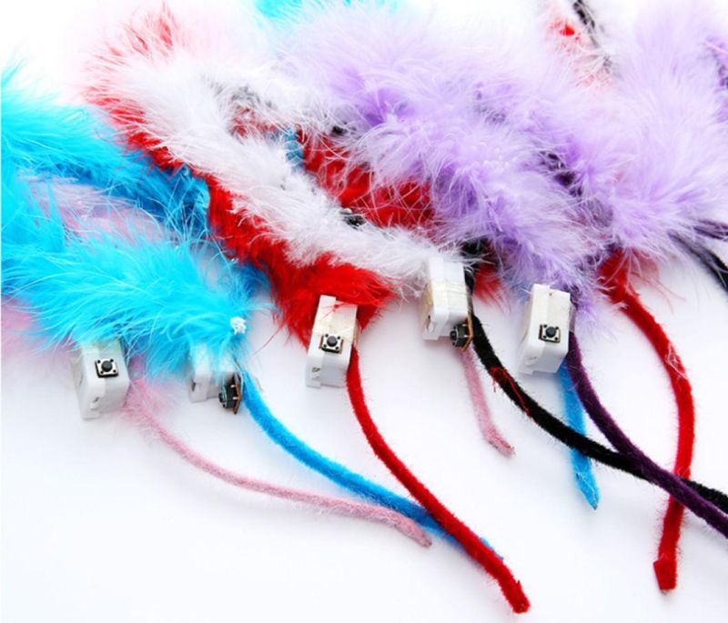 Lovely Faux Feather Rabbit Ear LED Headband Party Hair Hoop