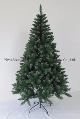 Green PVC Artificial Xmas Tree with White