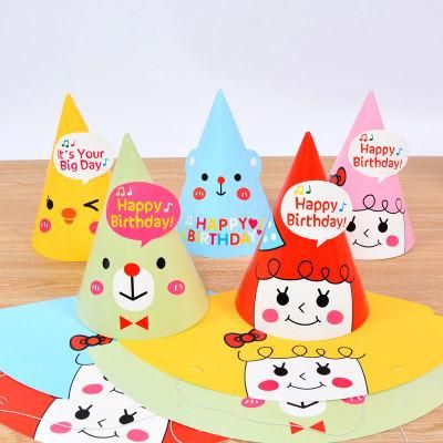 Happ Birthday Party Hats with Cartoon Design Baby Shower Party