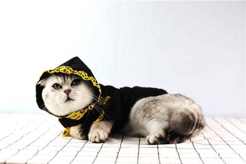 New Designers Black Pet Jacket Cats Clothes Puppy Dog Hoodies