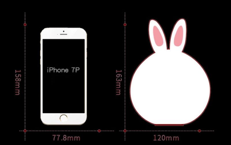 Rabbit Silicone Lamp Portable LED Bunny Lamp USB Rechargeable