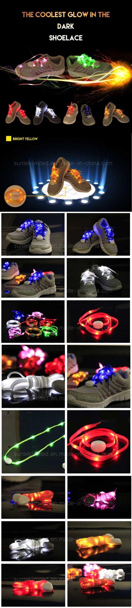 Custom Light up Glowing Party LED Glowing Shoelace for Promotion