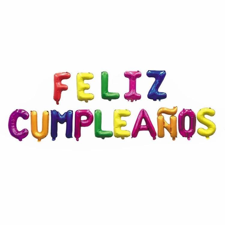 Spanish Happy Birthday Aluminum Foil Balloon Set Feliz Cumpleanos Letter Balloon