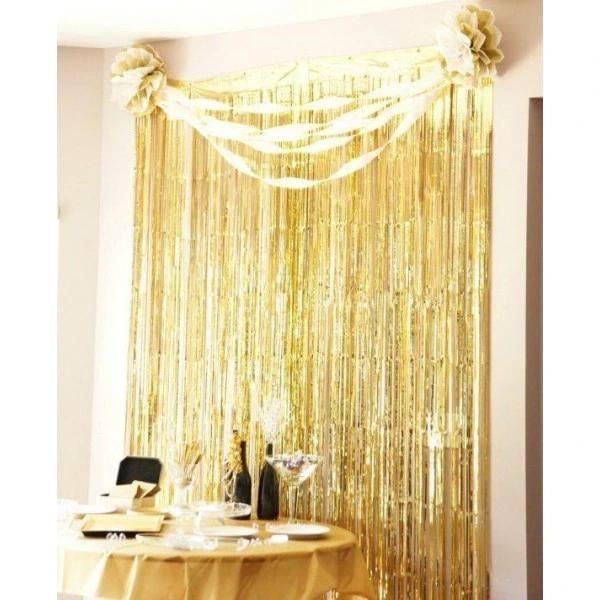 Metallic Photo Booth Backdrop Tinsel Silver Foil Fringe Curtain Door Curtains for Dino Birthday Baby Showers