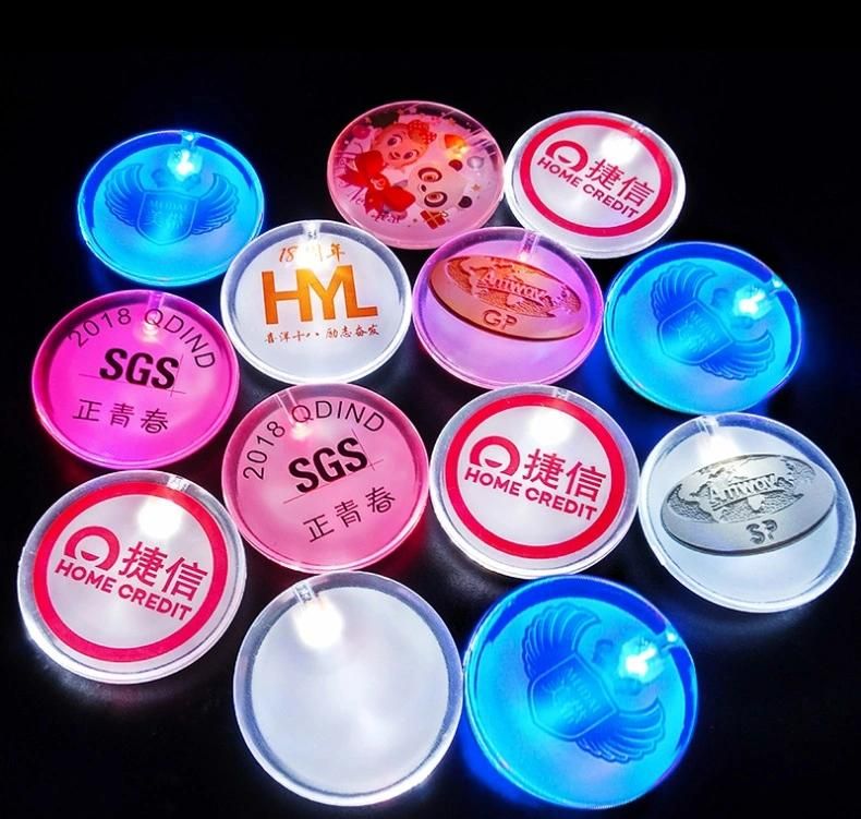 LED Lighting Plastic Name Badge Glowing ID Tag