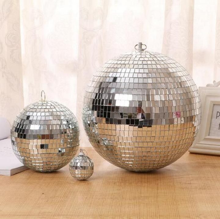 Disco Silver Mirror Glass Glitter Reflective Christmas Thunder Ball