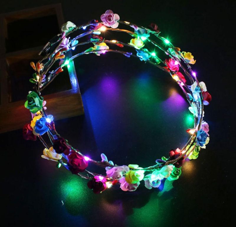 Party Decorative Hair Wreath LED Flower Crown Head Band