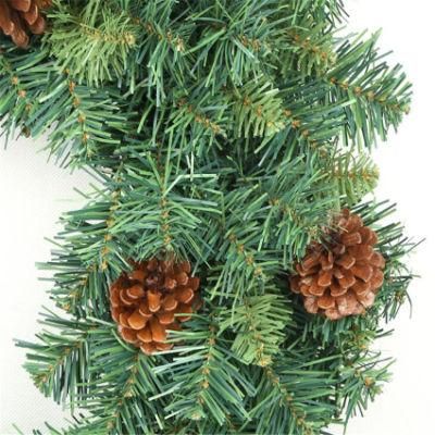 Decoration Collection Double PVC Christmas Garland with Pine Cone