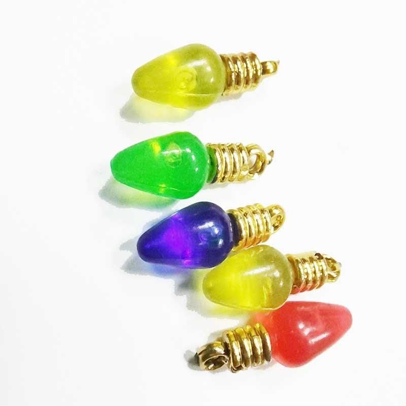 Green Red Yellow Acrylic Christmas Small Bulbs