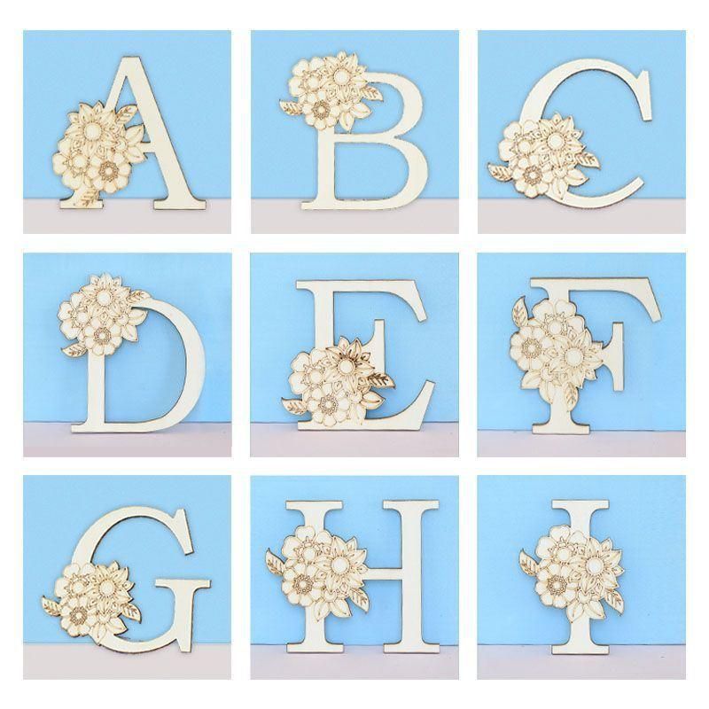 26 Pieces Wooden Letters - Blank Wood Board, Wood Letters for Walls Decor, Party, DIY Craft Projects