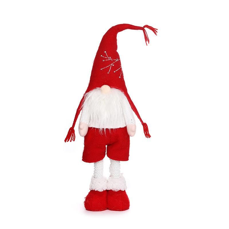 Christmas Decorations Retractable Faceless Doll Pointy Hat Standing Figurine Window Set Props