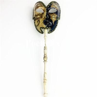 Women Full Face Elegant Venetian Carnival Mask with a Stick