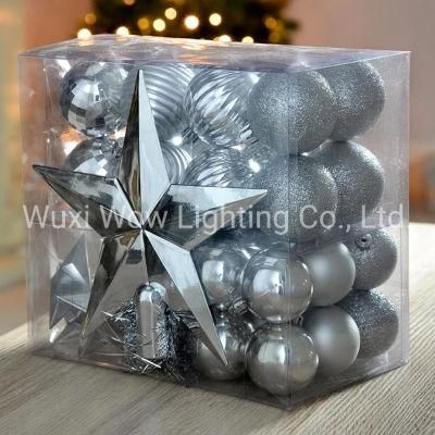 Shatterproof Baubles with Tree Topper and Garland 42-Piece