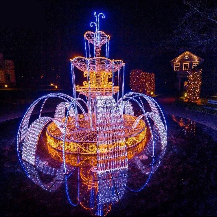 Outdoor Waterfall 3D Fountain Motif Lights for Festival Christmas Illumination