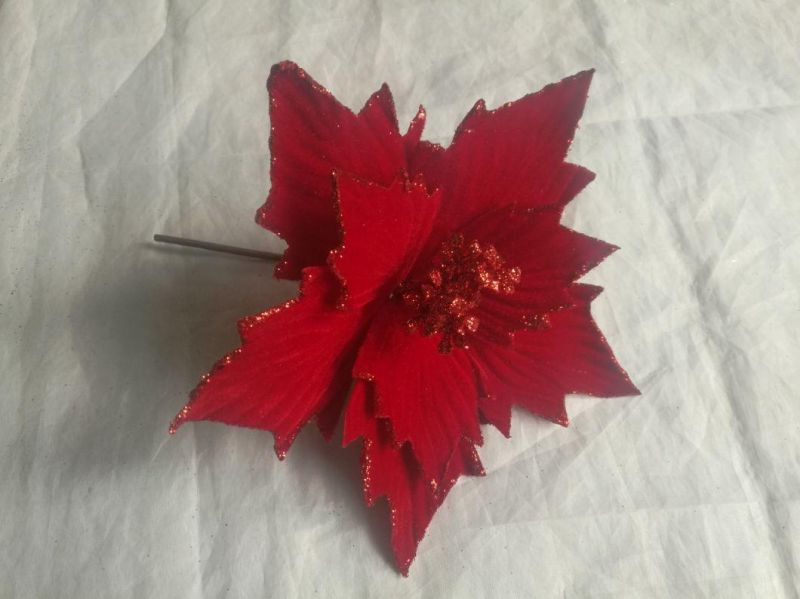 New Design Multicolor Artificial Simulation Christmas Flowers for Indoor Home Decoration