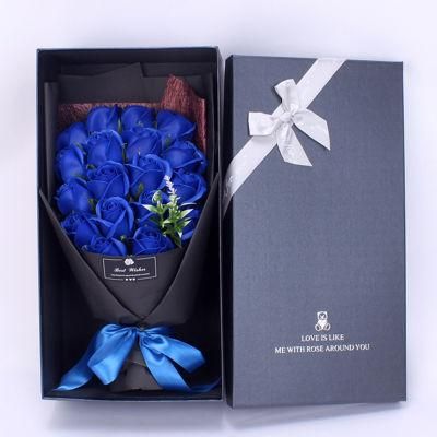 Valentine&prime;s Day Gift Box Simulation Rose Soap Bouquet Soap Flowers