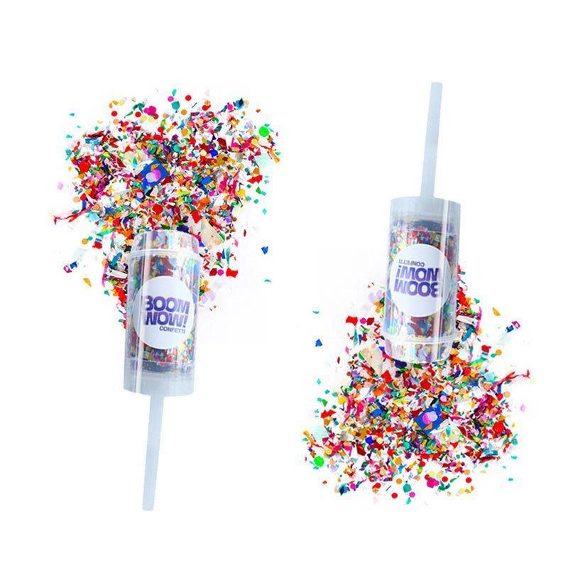 Push Pop Party Confetti Poppers Wedding Happy Birthday Flower Mini Round Confetti