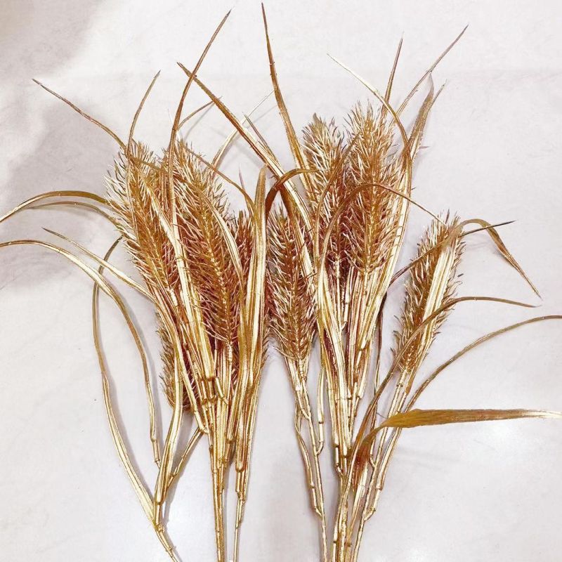 Artificial Gold Color Wheat Planting Ornament for Christmas Festival Decoration