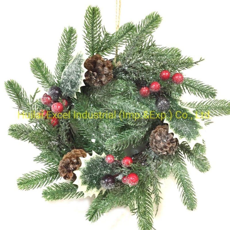 Artificial Wreaths Xmas Natural Rattan Wreath Outdoor PE Garland Wreath