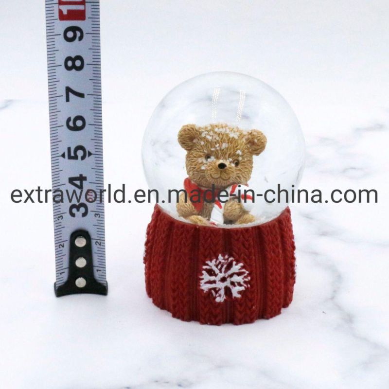 Christmas Gift Home Decoration Adorable Bear 45mm Glass Snowglobes Snowball